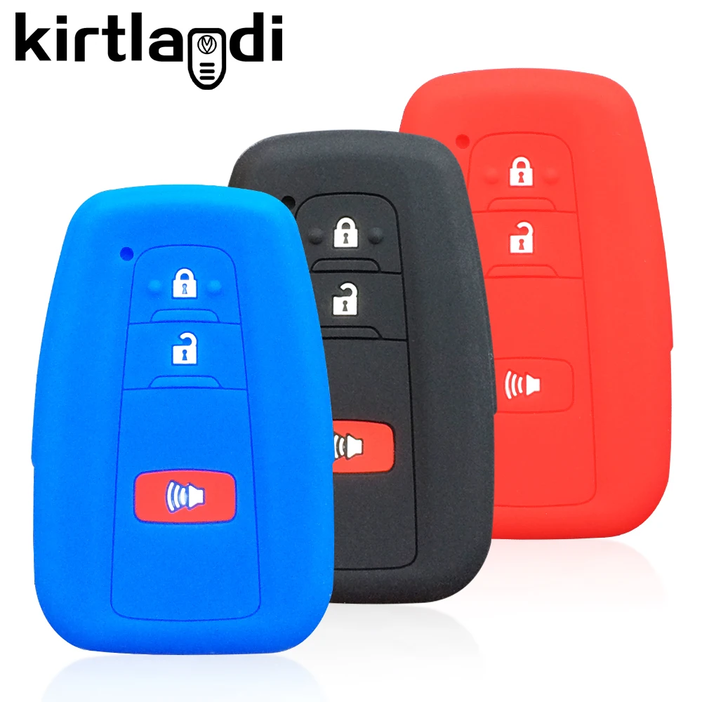 

Silicone Key Case for Toyota Prius 20 RAV4 Camry 70 CHR C-HR Corolla Cover 3 Button Remote Key Holder Car Cover 2018 2019 2020