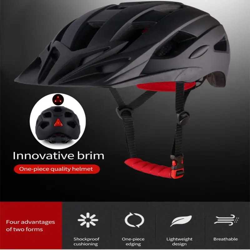 

Intergrally-molded Mountain Road Bike Helmets Safety Cap Cycling Safety Helmet With RearTaillight Ultralight Cycling Helmet Hat