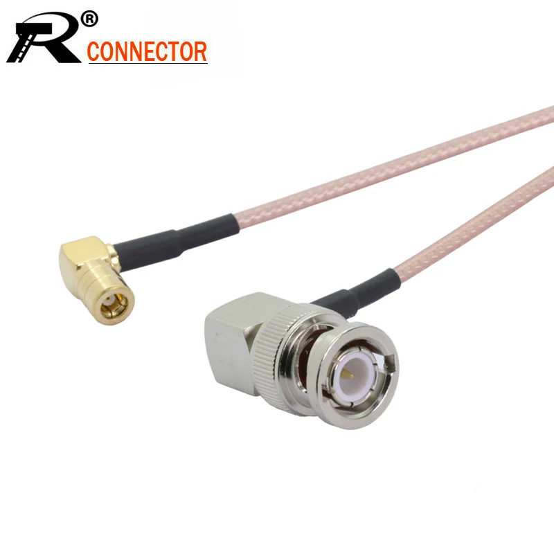 10 шт./лот SMB разъем мама к BNC папа прямоугольный соединительный кабель RF