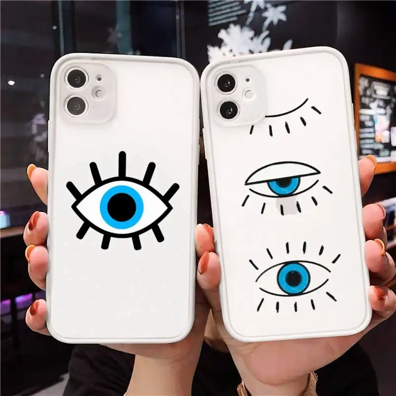 

Evil Eye 1 Phone Case Clear matte transparent For white iPhone 7 8 x xs xr 11 12 pro plus max mini Funda