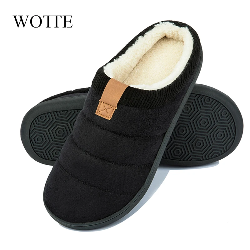 

Домашние мягкие тапочки для мужчин, зимние короткие плюшевые мужские тапочки, Нескользящие мужские шлепанцы из искусственного меха для спа...