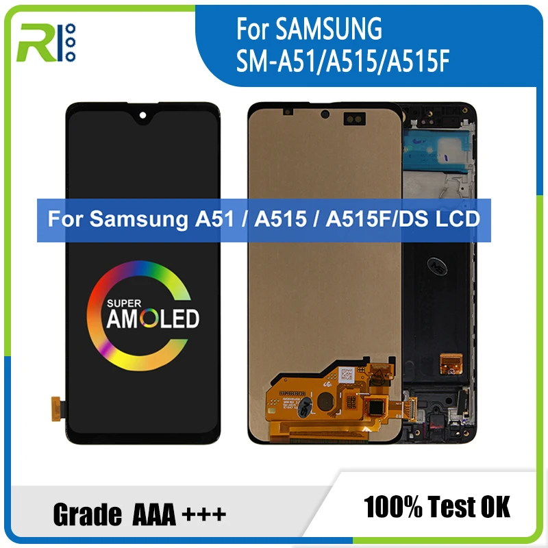 

Super AMOLED для Samsung Galaxy A51, ЖК-дисплей для телефона/DS A515F/DS, сенсорный дигитайзер для Samsung A515