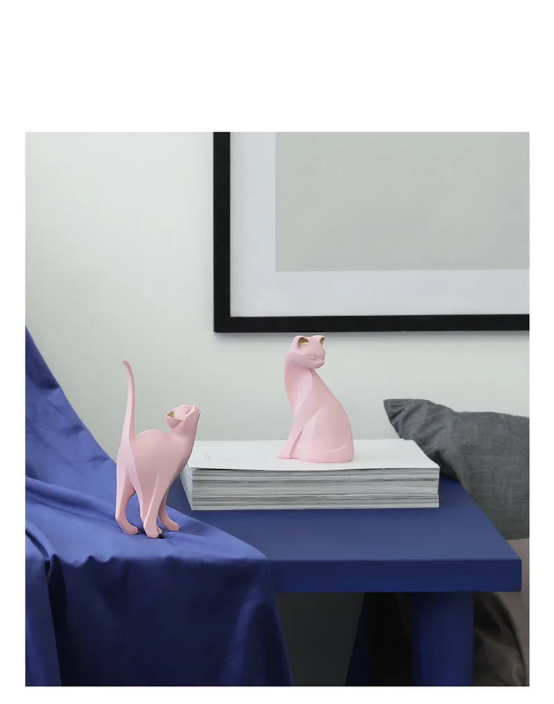 Скандинавская кошка из смолы настольное украшение с животными аксессуары для