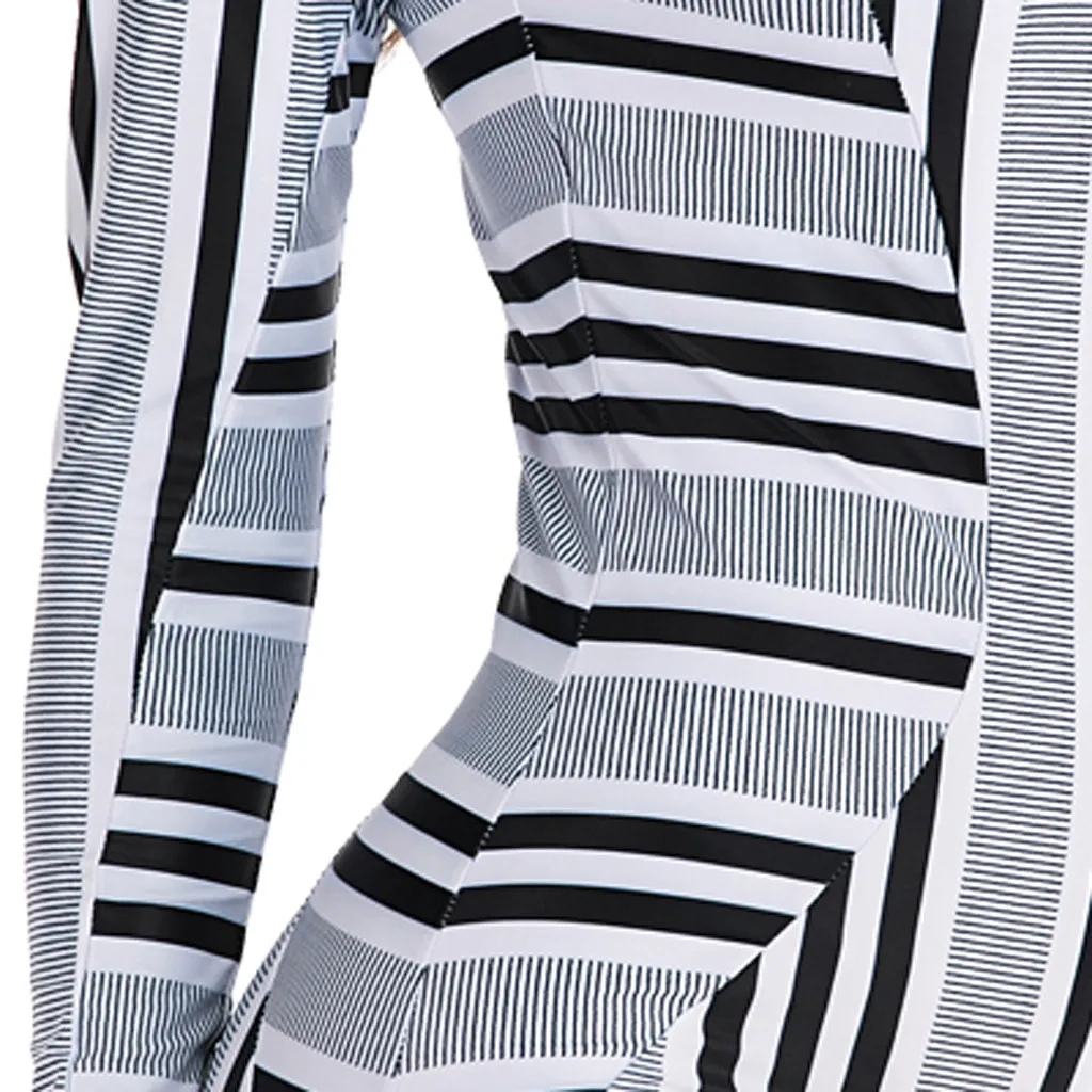 Sexy Casual Striped Diving Surfing Suit Set V Neck One Piece Swimsuit Summer Holiday Beach Swimwear Women Traje De Baño Mujer | Спорт и