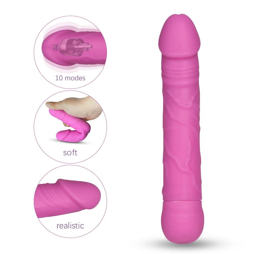 10 режимов искусственный реалистичный пенис Женский мастурбатор Стимулятор