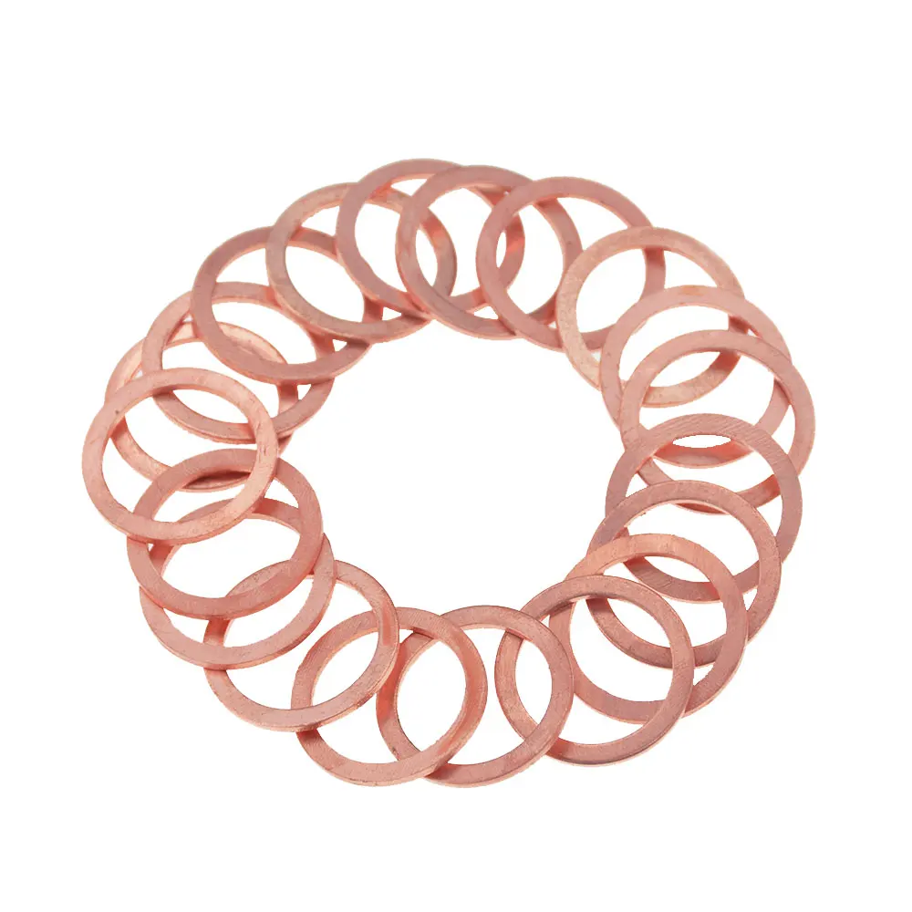 20 шт./упак. однотонные Медь шайба плоская уплотнительным кольцом приемный штекер