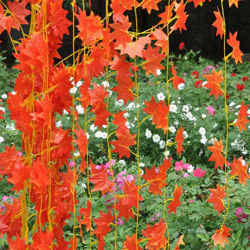

230cm Artificial Plants Vines Home Decor Maple Leaf Wall Hanging Rattan Leaves Branches Livingroom Bedroom Fake Leaf Home Decor
