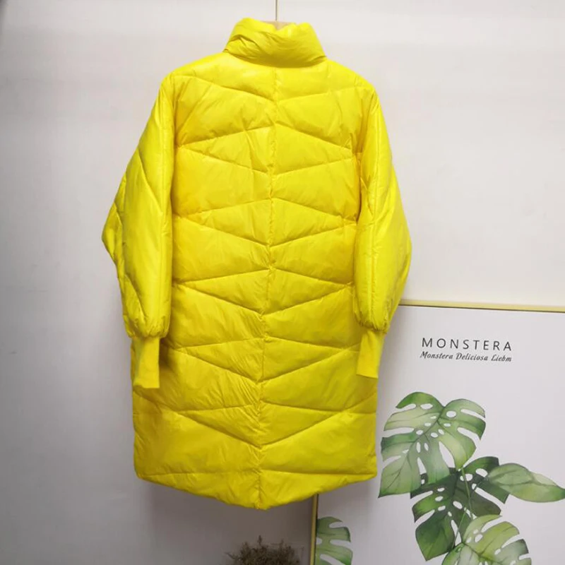 Сверхлегкий женский пуховик размера плюс 2020 осенне зимнее длинное пальто 90%