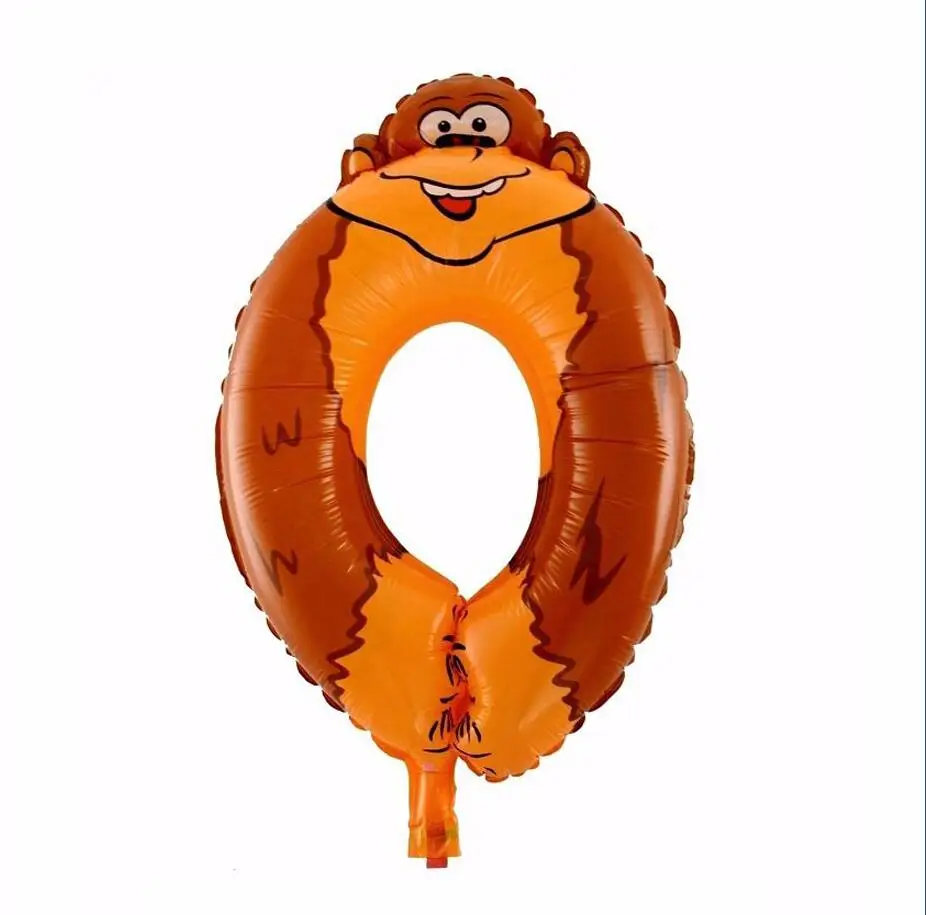 Детский душ 16 дюймов животные 0-9 номер фольги шары джунгли для вечеринки в стиле
