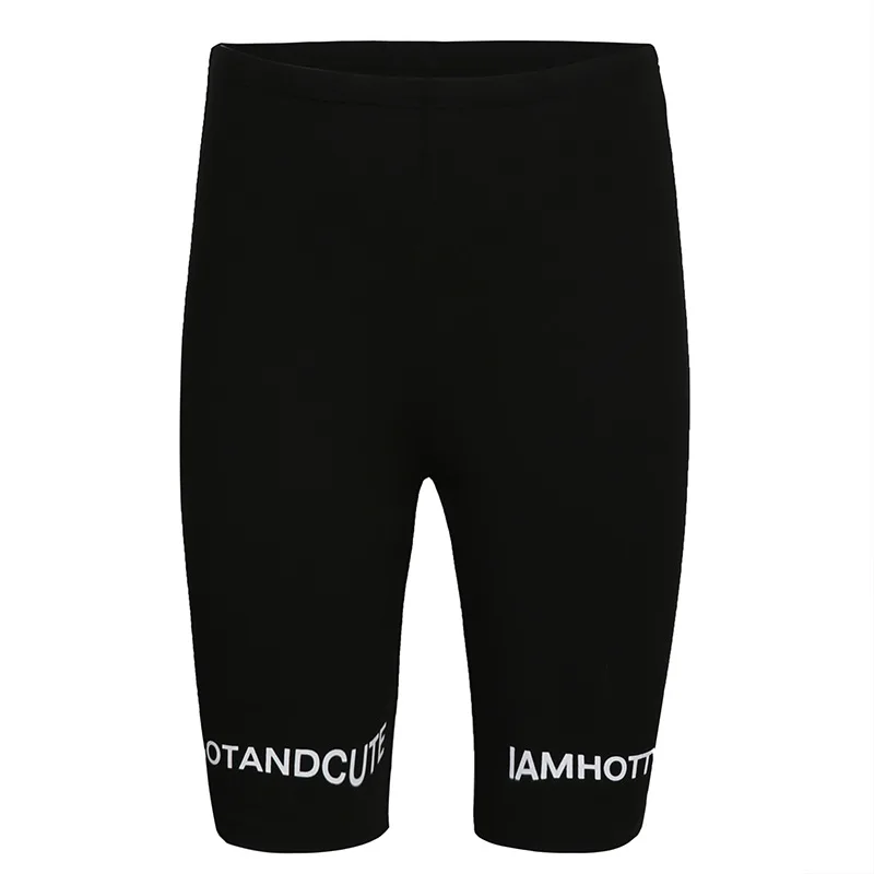 Женские байкерские шорты с буквенным принтом и высокой талией повседневные