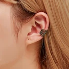 Винтажные серьги-клипсы Modyle в стиле панк, серьги, украшения для девочек, цепочка, клипсы с кисточками и листьями, серьги-каффы для женщин, ювелирные изделия