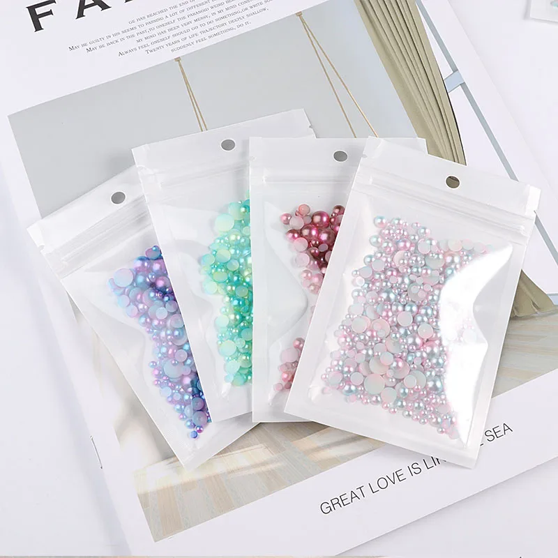 Разноцветные полукруглые жемчужные бусины из АБС-пластика разного размера 3-8 мм