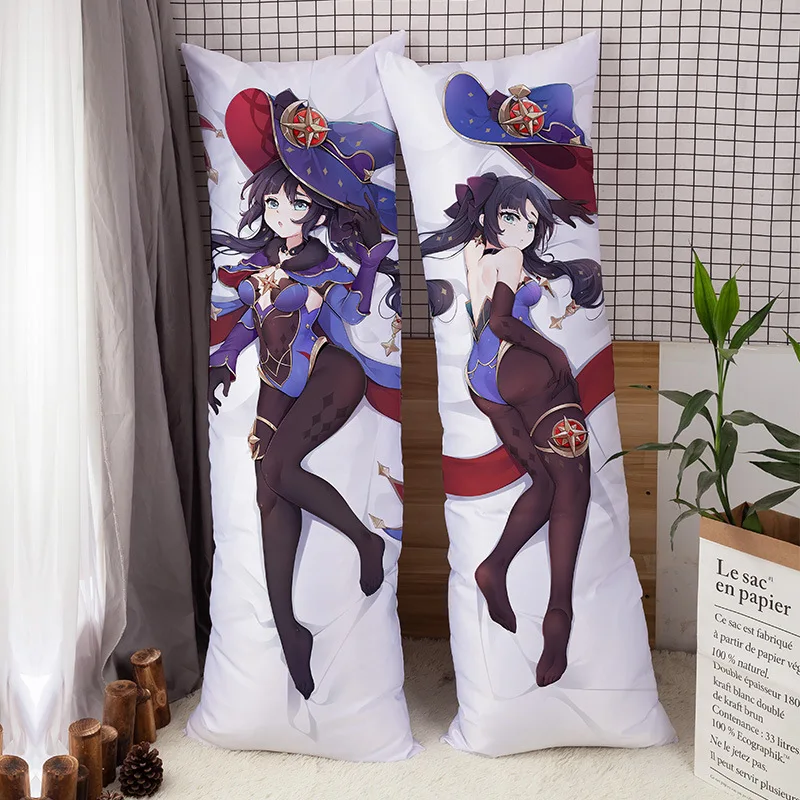 

Anime Game Genshin Impact Mona Character Dakimakura Anime Body pillowcase Hugging Long Pillow cover Sexy Pillowcase