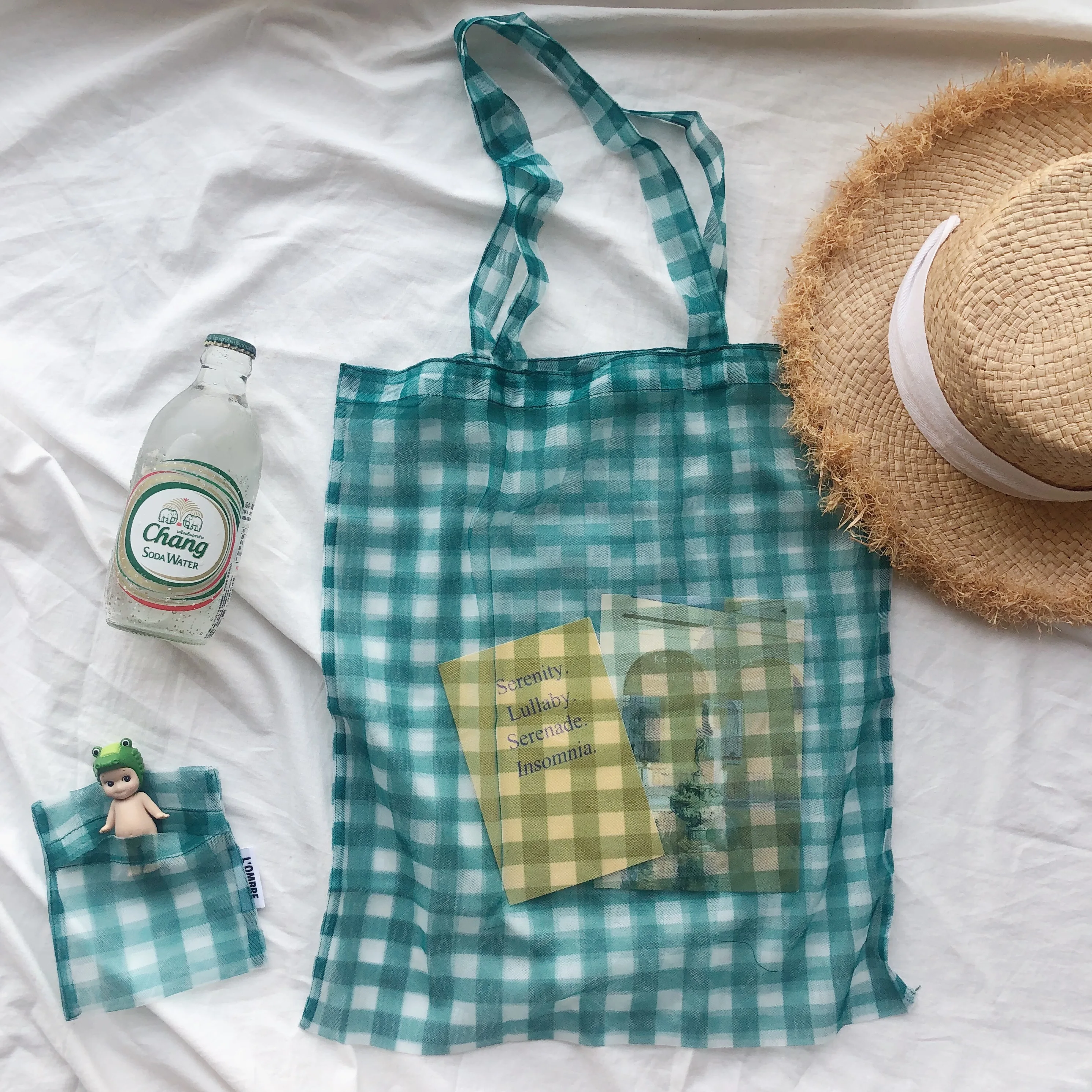 Л 'Омбре сетка сумка для женщин прозрачная клетчатая покупок многоразовые