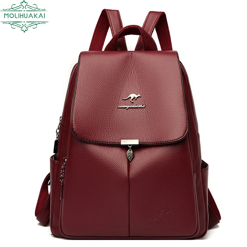 

New Women's Designer Backpack Casual Back Pack for Women High Quality Leather Backpacks Female School Bags for Teenage Girls Sac