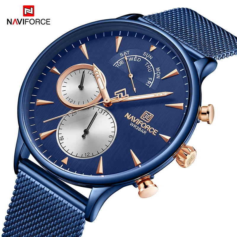 NAVIFORCE мужские часы Топ бренд простые Кварцевые водонепроницаемые наручные