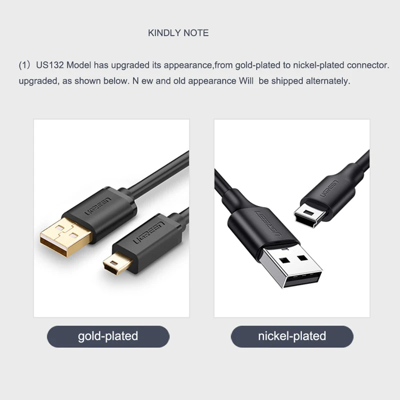 Ugreen Mini USB кабель Mini USB к USB кабель для быстрой зарядки данных для MP3 MP4 плеера Автомобильный видеорегистратор gps цифровая камера HDD Mini USB