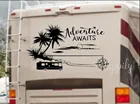Наклейка на стену Приключения ждет Rv, наклейка на пятое колесо, наклейки для мотора, дома, пляжа, домов на колесах, Декор, океан, пальма, виниловая художественная роспись P743
