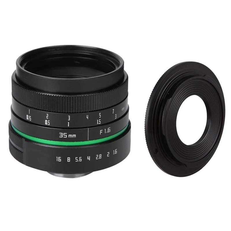 

FFYY-Camera Lens 35mm F1.6 APS-C CCTV TV Movie Lens + C-M43 Adapter Ring for OLYMPUS/Panasonic Mini SLR Camera