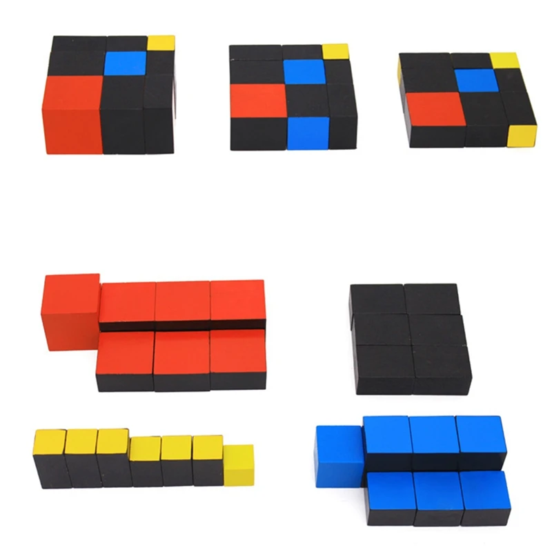 

Early Learning Educational Toys Montessori Wooden Trinomial Cube for Toddlers L4MC