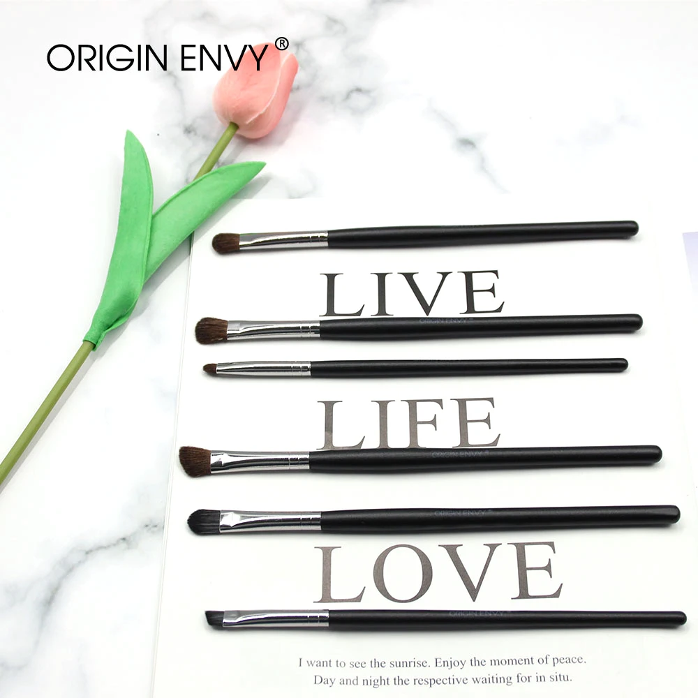 

ORIGIN ENVY 7Pcs Eye Shadow Long Wooden Handle Makeup Eye Shadow Brow Makeup Brushes New Special Counter Cosmetics Beauty Tools