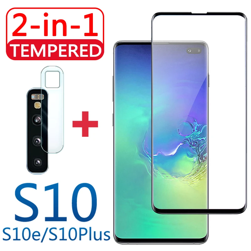 2 в 1 для samsung galaxy s 10 Plus закаленное стекло s10e защитная пленка s10plus 10s 10e plus с защитным