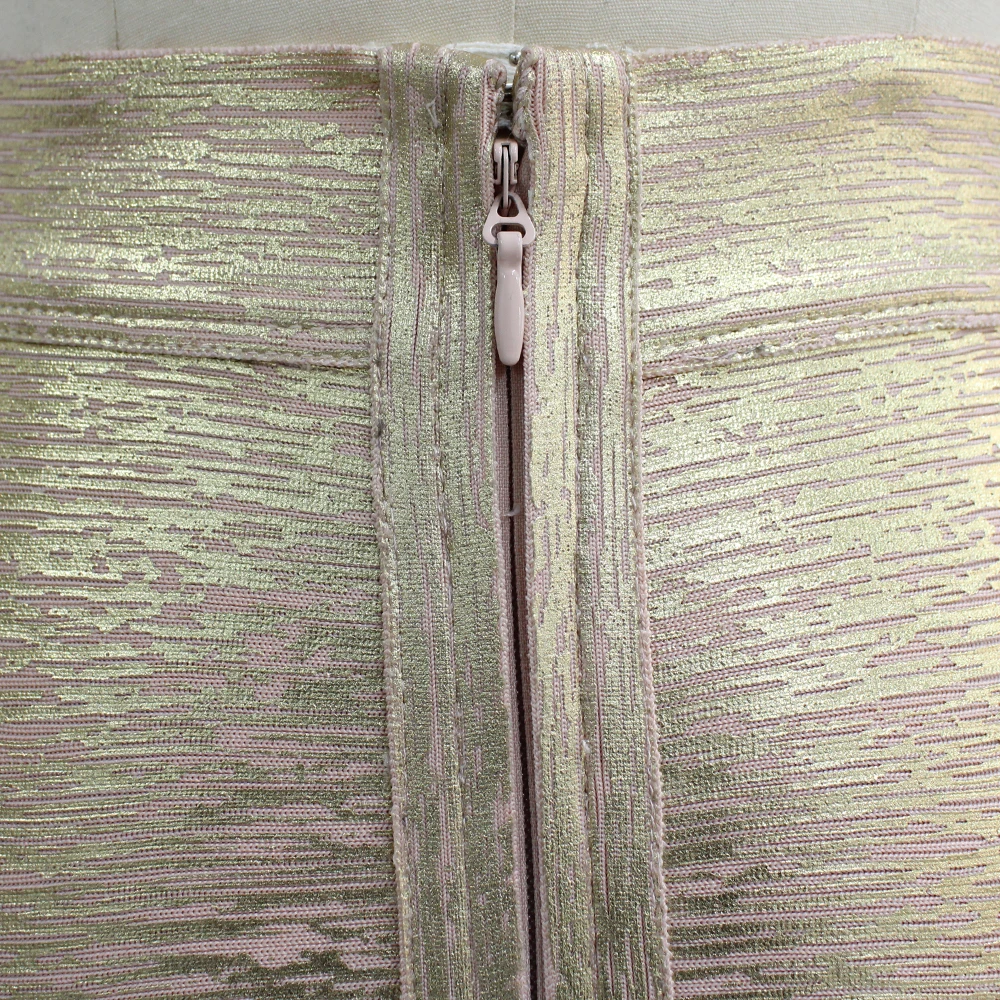 

2021 summer women's new bandage skirt fashionable sexy gold bronzing skirt nightclub party Bodycon knee-length pencil skirt 55cm