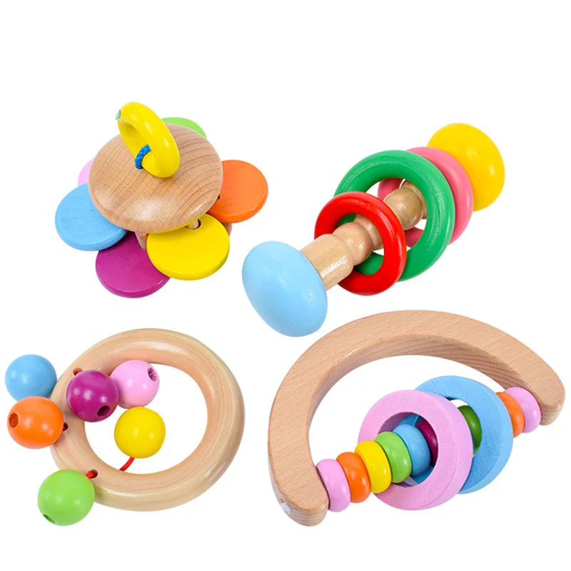 

Montessori Wooden Rattles For Baby Crib Toys Baby Rattle Musical Educational Wooden Toys Games For Babies Baby Toys 0 12 Months