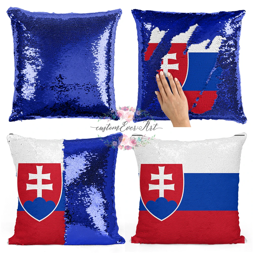 

Slovakia Personalized custom picture pillow coverhome pillow reversible mermaid sequin pillow case cover