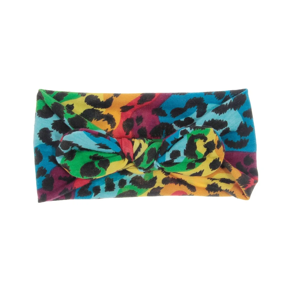 Linda 1 Uds manchas de leopardo arco nudo cinta de pelo de beb&eacute; el&aacute;stico ni&ntilde;o reci&eacute;n nacido imprimir, muestras de lazo de pelo accesorios apoyos de la foto, regalos de-1