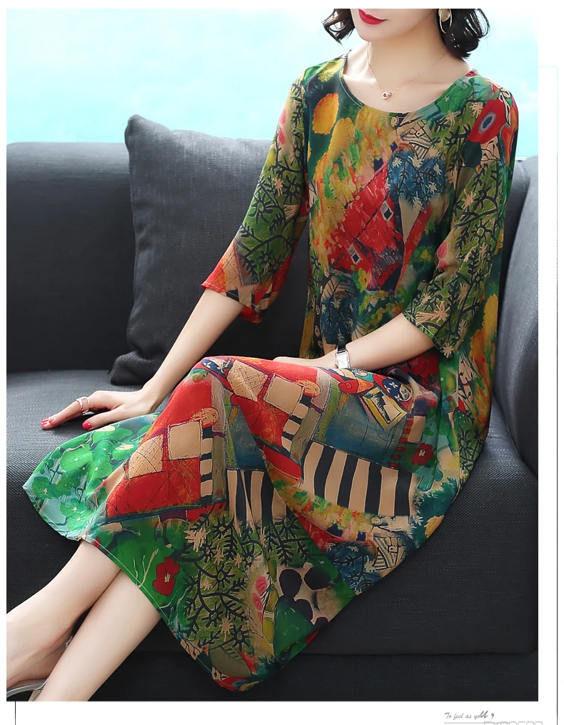 

2020 New Summer Rayon Silk Dress Women Casual Floral Plus Size Dress Midi Boho Beach Women's Dresses Vestito Donna