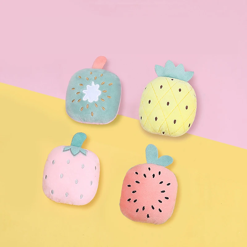 

1PCS Cat Dog Chew Toy Soft Plush Dog Toy Dog Squeaky Toy Fruit Pet Toy for Small Dogs Sound Funny Toy Interactive Toys