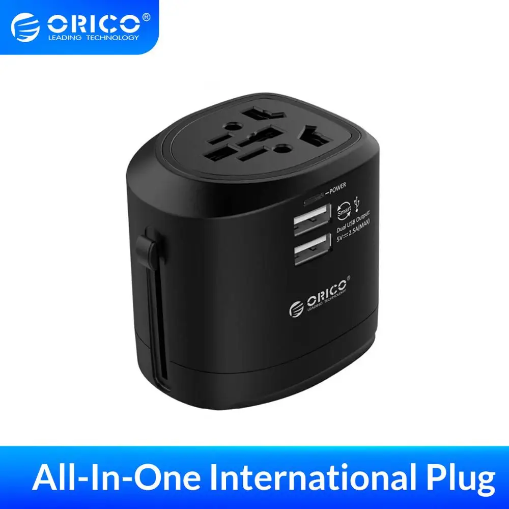ORICO Travel Adapter Международная розетка все в одном 3 USB 1 Тип C 5V3. 4A Max Выход usb зарядный