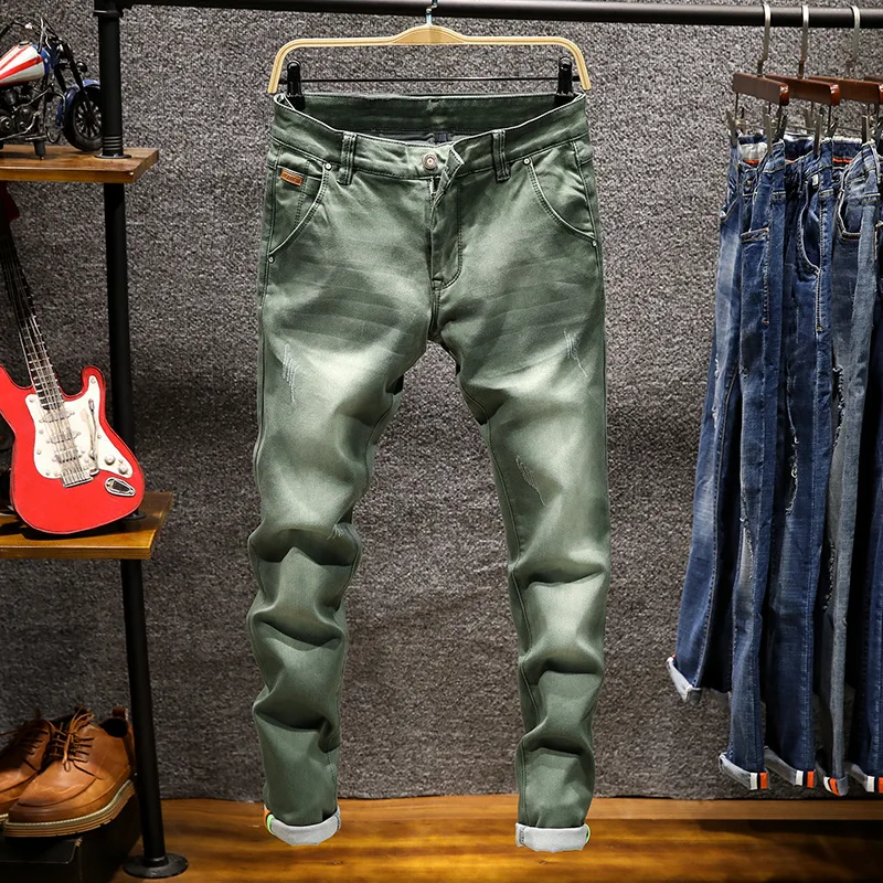 

New Fashion Boutique Stretch Casual Mens Jeans Skinny Jeans Men Straight Mens Denim Jeans Male Stretch Trouser Pants