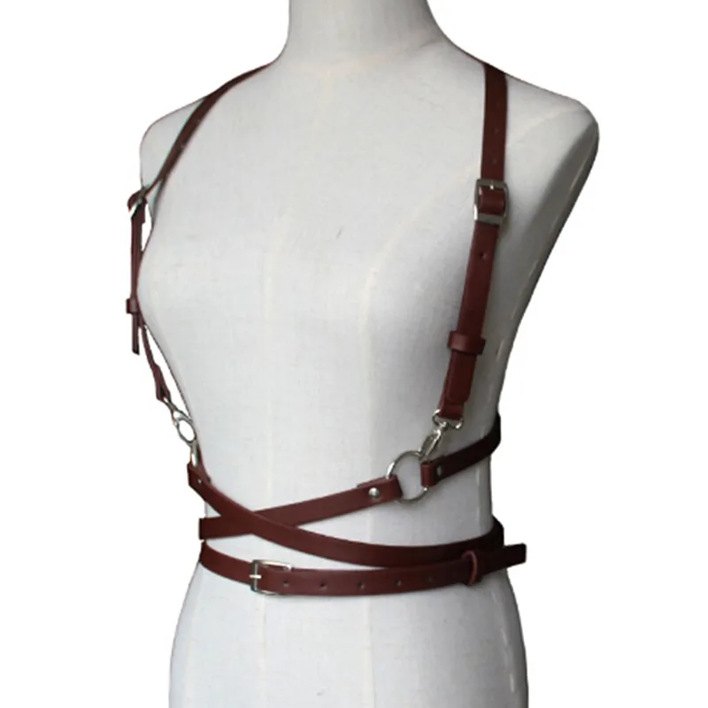 

Women Sexy Harajuku O-Ring Garters faux Leather Women Body Bondage Cage Sculpting Harness Waist Belt Straps Suspenders Belt