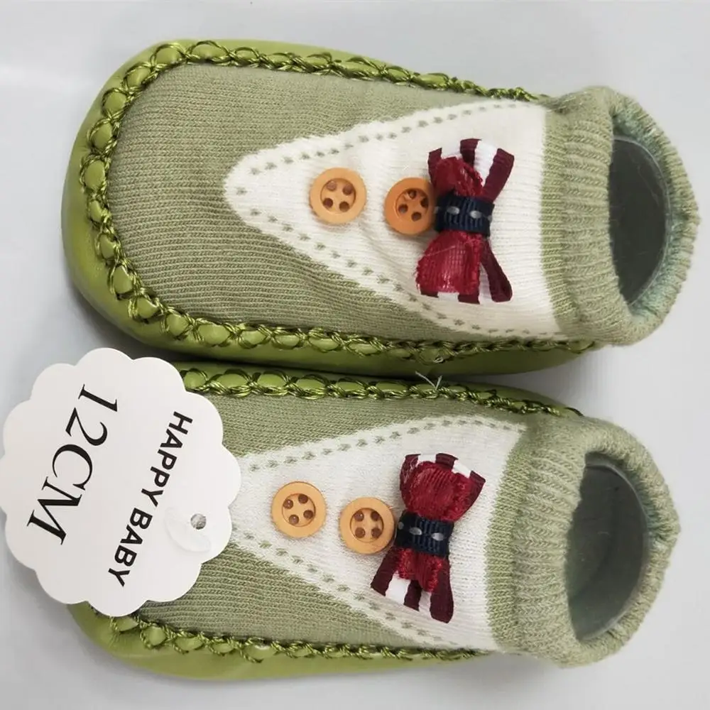 Акция; Детские носки; Нескользящие хлопковые детские носки-тапочки с кожаной подошвой для новорожденных мальчиков