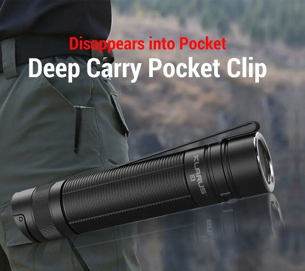 Миниатюрная светодиодная вспышка Klarus E1 CREE XP L HI V4 1000 люмен карманный фонарь для