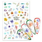 1 лист 3D стикер для ногтей Рождество Новый год Снежинка для дизайна ногтей наклейки Снежинка сделай сам украшение для ногтей наклейки