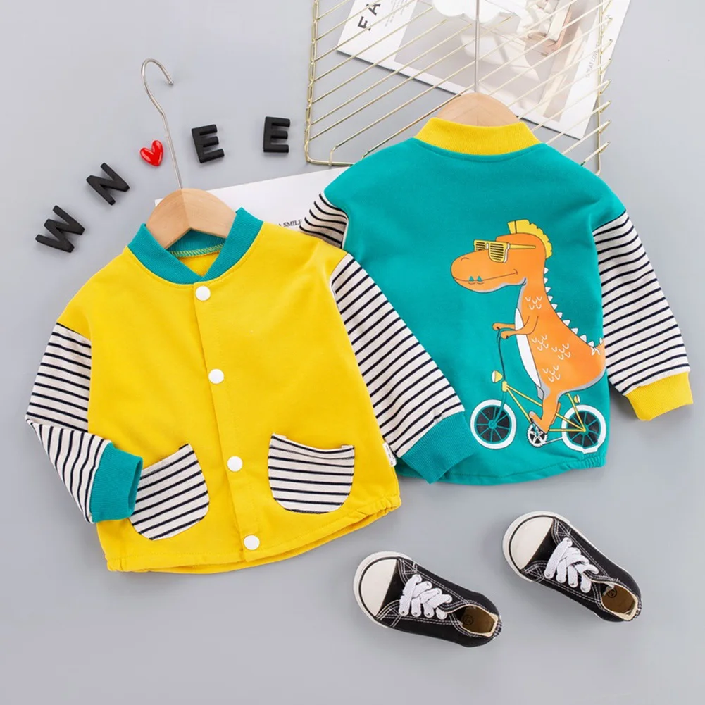 

Осенне-весенняя Детская куртка, детская одежда с мультяшным медведем, уличная одежда для мальчиков и девочек, пальто, бейсбольная униформа, ...