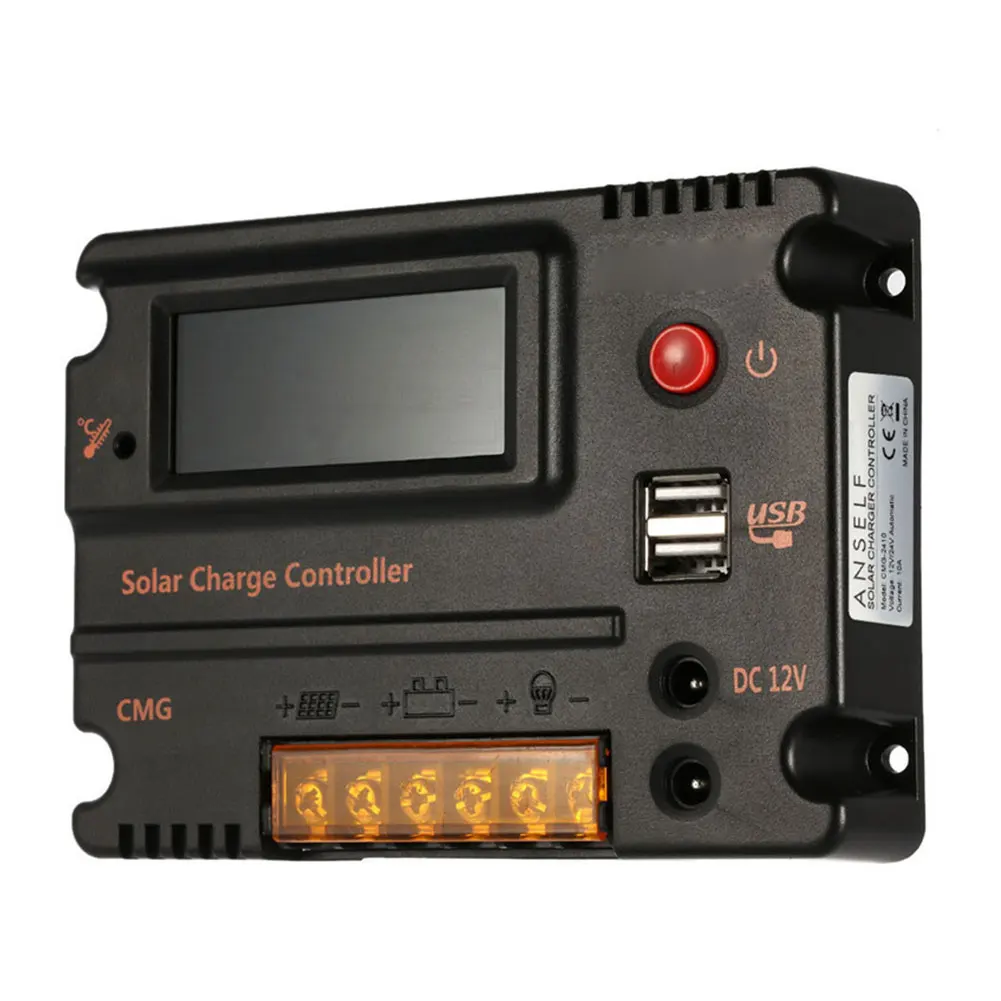 

Solar Charge Controller 12V 24V 10A PWM Solar Panel Battery Intelligent Regulator LCD Auto Switch Dual DC Output