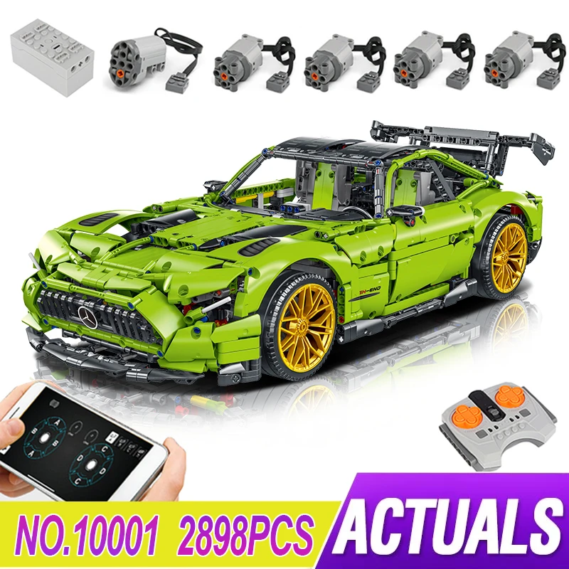 

NEW MOC 1:8 Remote Control Green Sports Car Building Blocks Bricks Children's Education Puzzl Toy Christmas Gifts