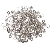 50 sets metal press snaps fasteners button open ring rivet for leather clothes baby bibs clips craft silver