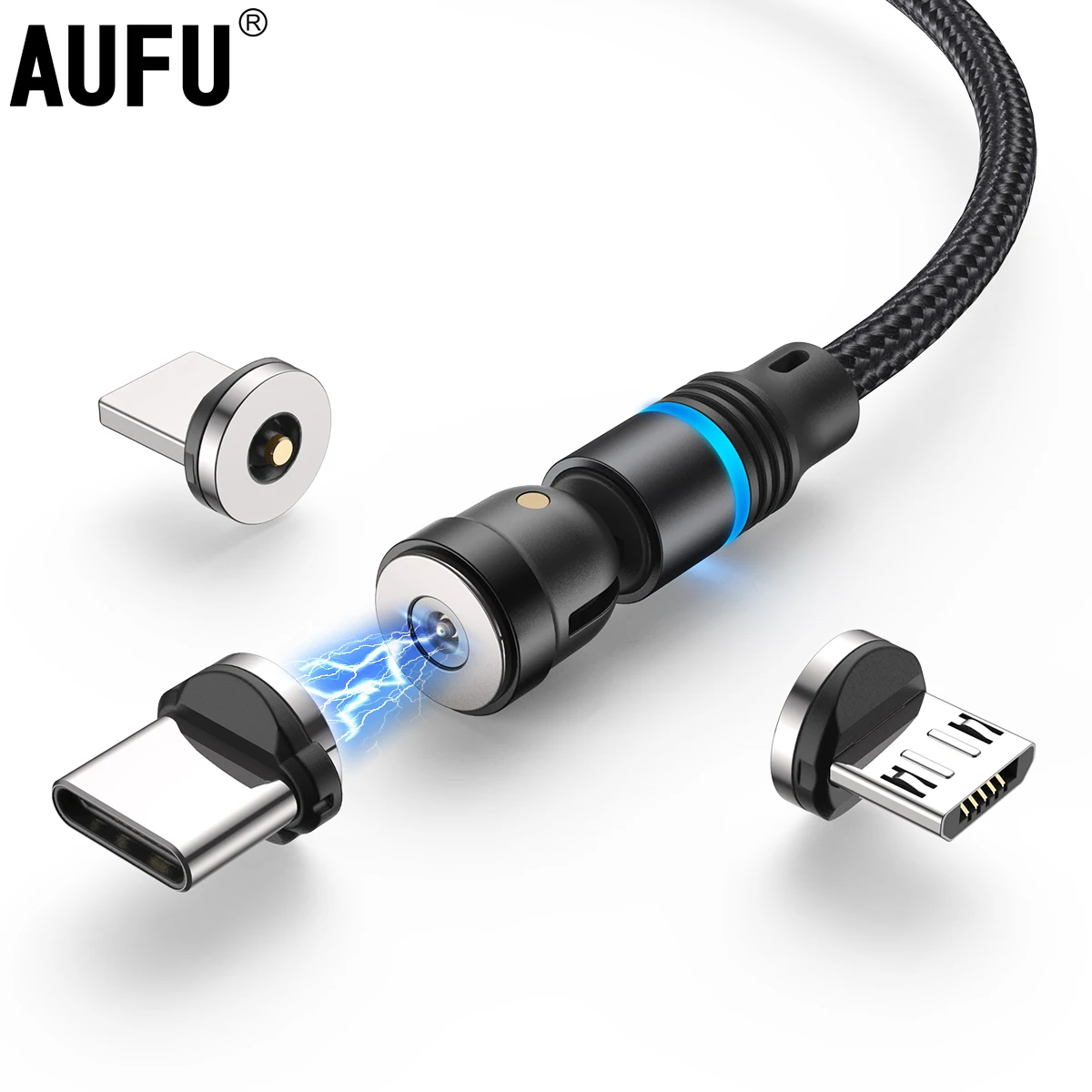 Магнитное зарядное устройство AUFU USB Type-C для телефонов Huawei P40 Mate 40 30 Xiaomi Redmi