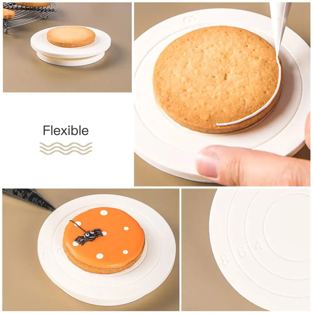 

Plastic Cake Plate Turntable Rotating Anti-skid Round Cake Stand Cake Decorating Rotary Table Kitchen DIY Pan Baking Tool