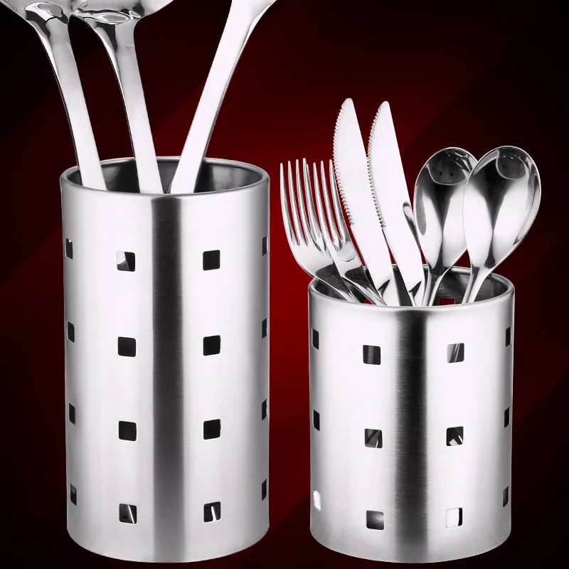 

2 pcs 304 Stainless Steel Cutlery Storage Box Tableware Folks Knife Organizer Kitchen Container Accessories Holder Drainer Tools