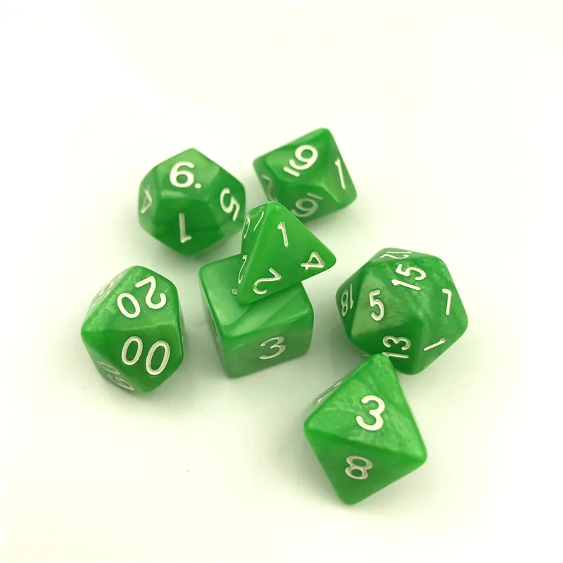 7 шт./компл. кости D4-D20 многосторонний игральные кости 9 видов цветов Настольный полиэдральный набор акриловых Пластик детский набор игрушек