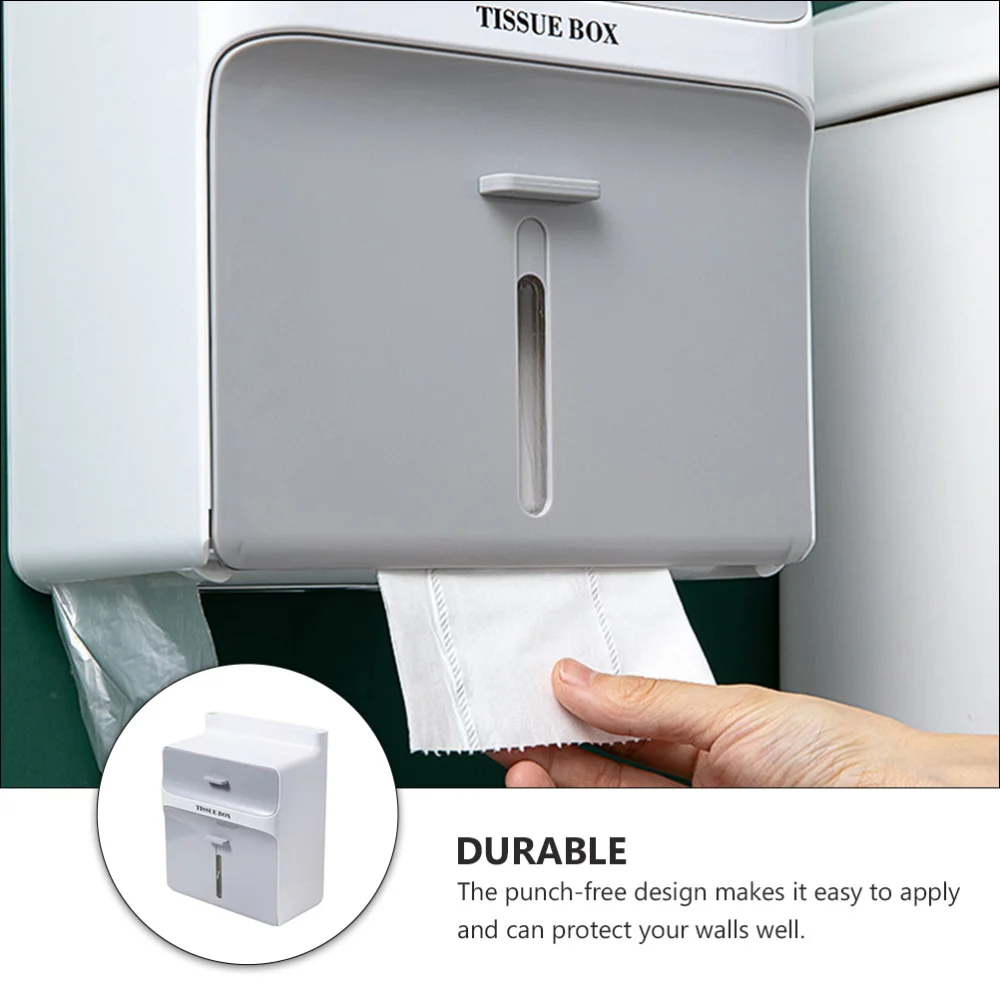 

1pc Punch-free Toilet Tissue Box Home Paper Extraction Box Simple Storage Shelf