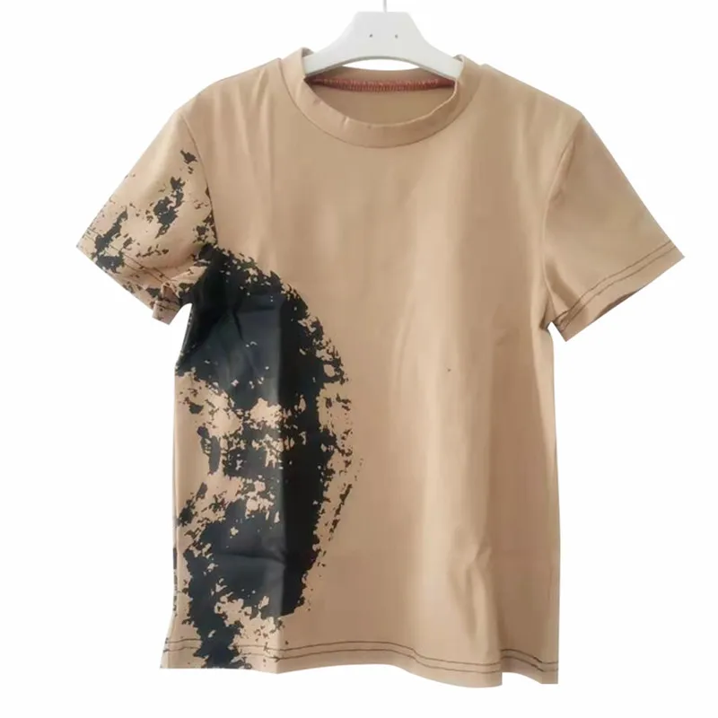 Хлопковая футболка с круглым вырезом для мальчиков и девочек Повседневная