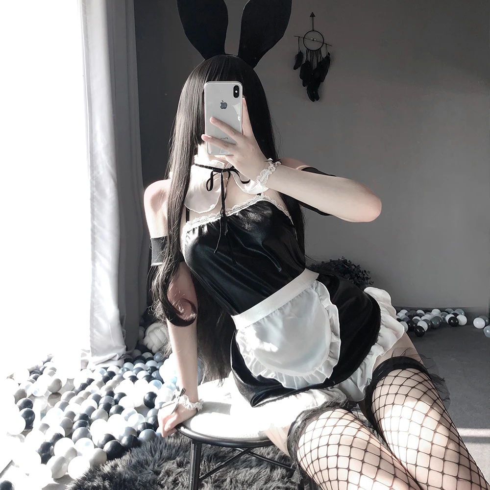

Bunny Girl Costume Uniform Women Sexy Lingerie Cosplay Babydoll Dress Porno Erotic Role Play Lolita Sleepwear Exotic Set