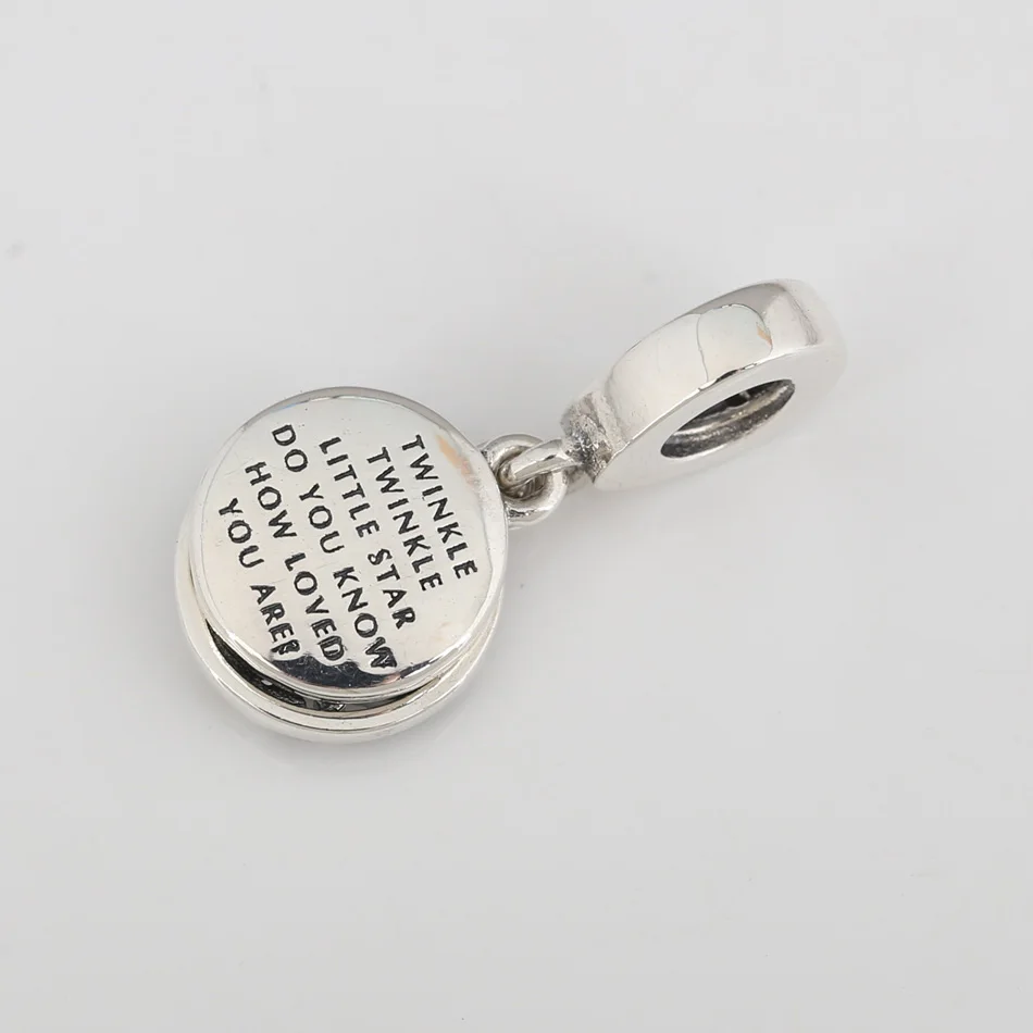 

Authentic S925 Dangle Bead Stork & Twinkling Pendant Charm for Women Bracelet Bangle DIY Jewelry